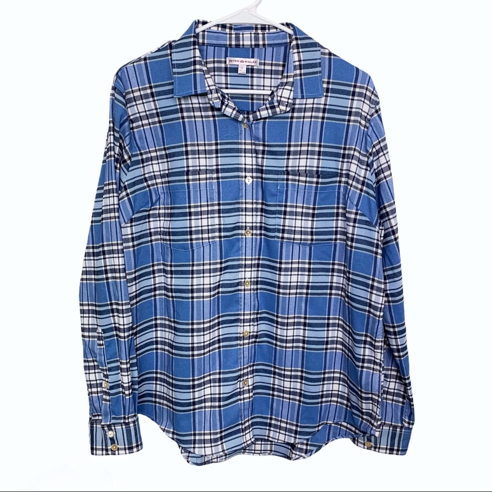 Peter Millar Shirt Blue Plaid B186